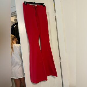 Red flare leg women’s jeans